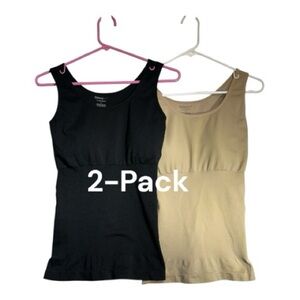 Skinny Girl Smoothers & Shapers 2-Pack Nude and Black Cami Shapers Size L